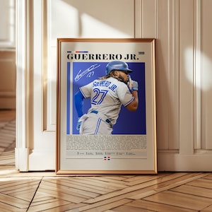 Vladimir Guerrero Jr. Poster – Toronto Blue Jays MLB Star Wall Art, Baseball Print for Fans, Home Run Hitter Sports Decor Gift Idea