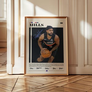 Patrick Sammie Mills Poster, Brooklyn Nets Poster, Wall Art Print, Basketball Decor, Sports Wall Art, NBA Poster, Sports Fan Gift