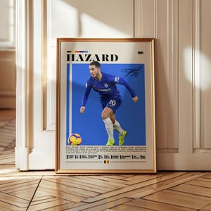 Eden Hazard Poster, Chelsea F.C. Poster, Soccer Gifts, Sports Poster, Football Player Poster, Soccer Art, Bedroom Poster