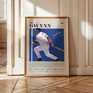Tony Gwynn Poster, San Diego Padres Poster, Baseball Prints, Sports Poster, Baseball Player Gift, Baseball Wall Art, Sports Bedroom Posters