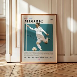 Luka Modrić Poster, Croatia Footballer Poster, Soccer Gifts, Sports Poster, Football Player Poster, Soccer Wall Art, Sports Bedroom Posters