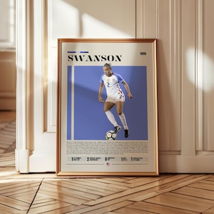 Pôster de Mallory Swanson, Futebol Feminino, Pôster de Esportes, Pôster de Jogador de Futebol, Arte de Parede de Futebol, Pôsteres de Quarto de Esportes
