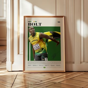 Usain Bolt Poster, Running Poster, Sports Poster, Modern Sports Art, Runner Gifts, Running Art,  Track and Field Athlete Print, Sports Decor