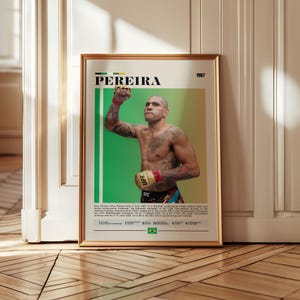 Alex Pereira UFC wall art poster, MMA champion print, combat sports decor, kickboxing legend artwork, fighter fan gift for sports lovers