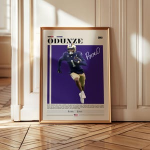 Rome Odunze Poster, Chicago Bears Print, NFL Poster, Sports Poster, NFL Fans, Football Poster, NFL Wall Art, Sports Bedroom Posters