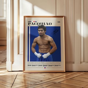 Manny Pacquiao Poster, Boxing Legend Wall Art, Sports Decor for Fans, Tyson Print, Athletic Art for Home, Gift for Boxing Enthusiasts