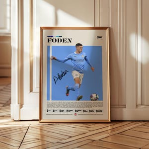Phil Foden Poster, Manchester City Poster, Soccer Gifts, Sports Poster, Football Player Poster, Soccer Wall Art, Sports Bedroom Posters