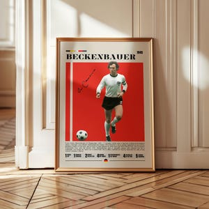 Franz Beckenbauer Poster, Deutscher Fußballer Poster, Fußball Geschenke, Sport Poster, Fußball Poster, Fußball Wandkunst, Sport Schlafzimmer Poster
