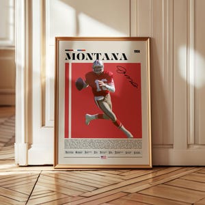 Joe Montana Poster, NFL Poster, Sports Poster, Modern Sports Art, NFL Gifts, Super Bowl Poster, American Football Poster