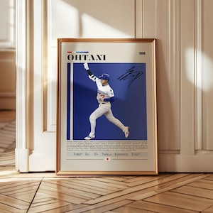 Poster Shohei Ohtani - impression d&#39;art mural baseball, décoration étoile MLB double menace, cadeau baseball japonais, fan art de LA, conception de salle de sport