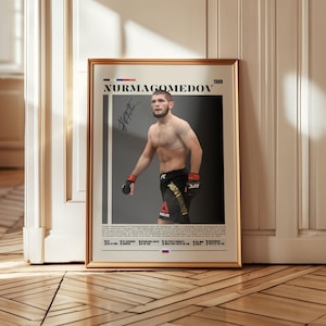 Khabib Nurmagomedov, UFC Posters, MMA Print, Kämpfer Druck, Sport Poster, Mid-Century Modern, Motivationsposter, Sport Schlafzimmerposter