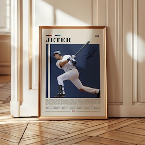 デレク・ジーターのポスター、ニューヨーク・ヤンキース、野球ポスター、ニューヨーク・ヤンキース、スポーツポスター、モダンスポーツアート、野球ギフト