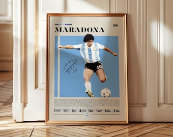 Diego Maradona Poster, Argentina Soccer Poster, Soccer Gifts, Sports Poster, Football Player Poster, Soccer Art, Bedroom Poster