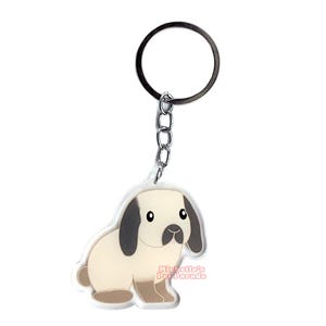 Rus Dwerghangoor Sleutelhanger Marter | Cartoon Konijn Ras Bedel | Cute Kawaii Dieren Kado | Acrylic Dubbelzijdige Hanger Cadeau