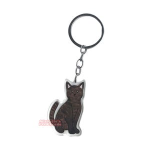 Schildpad Kat Sleutelhanger | Cartoon Kitten Ras Bedel | Cute Kawaii Dieren Kado | Acrylic Dubbelzijdige Hanger Cadeau