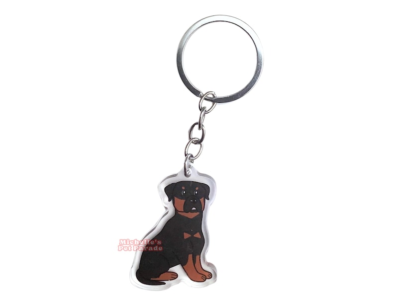 Rottweiler Hond Keychain Cartoon Doberman Puppy Breed Charm Cute