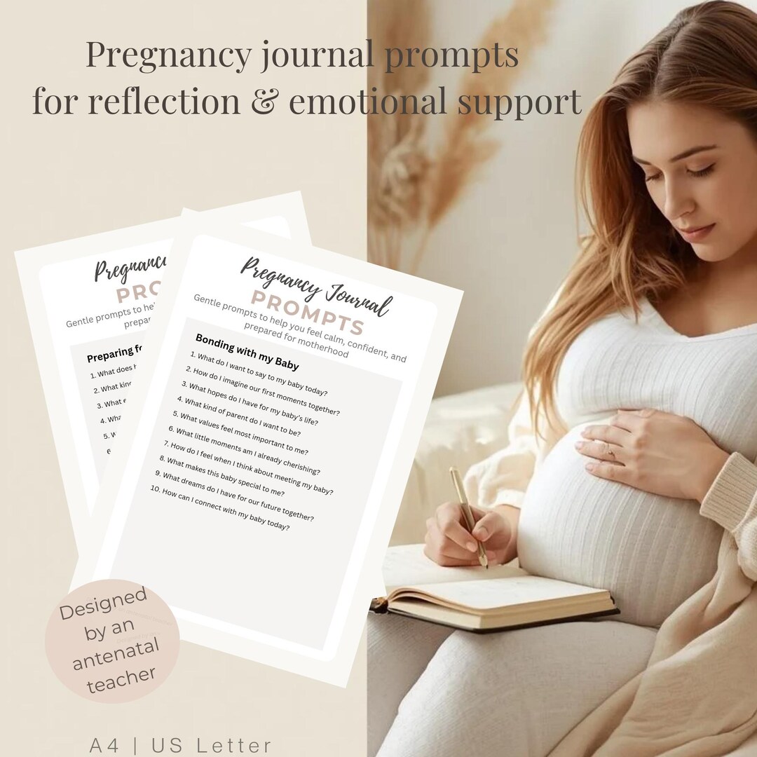 Pregnancy Journal Prompts Printable PDF | 50 Guided Prompts for Expecting Moms | Emotional ...