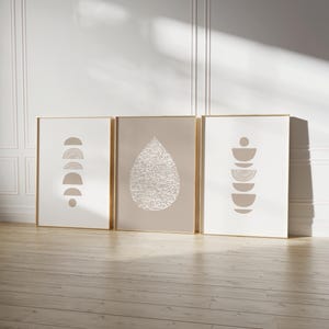 Ayatul Kursi Print, Set of 3 Boho Beige Islamic Wall Art, Quran Verse, Arabic Calligraphy, Midcentury Modern Home Decor, Digital Download