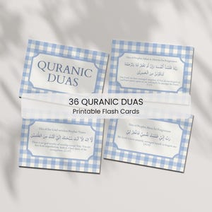 36 Quranic Duas Flashcards, Islamic Dua Flash Cards, Islamic Printable Duas, Muslim Prayer Cards, Duas from the Quran, Ramadan Eid Gifts