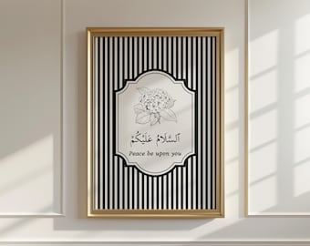 As Salam Alaikum Islamic Wall Art, Muslim Entryway Home Decor Arabic Calligraphy Peace Be Upon You Poster Gift for Muslim, Islamic Printable