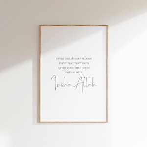 Insha Allah Islamic Wall Art, Dhikr Wall Art, Motivational Islamic Quotes Poster, Islamic Home Decor, Inspirational Muslim Gifts, Printable