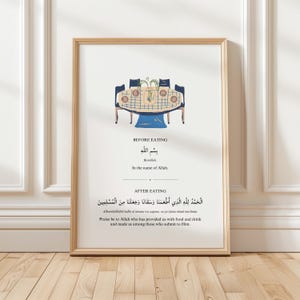 Before and After Eating Dua Print Islamic Wall Art, Starting and ...