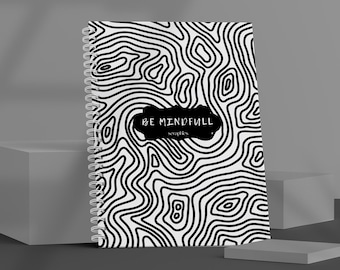 Lined Spiral Notebook: Black & White Soft Cover - A4/A5