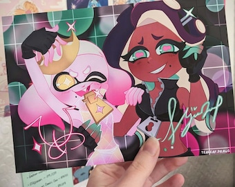 Splatoon Off the Hook Pearl and Marina - A5 Art Print