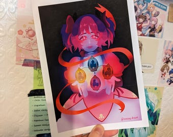 Madoka Magica A5 Print – Kawaii Magical Girl Art