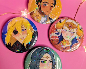 Fire Emblem Three Houses Lord Badges || Dimitri, Edelgard, Claude, Seteth 58mm Holo Badges (FE3H)