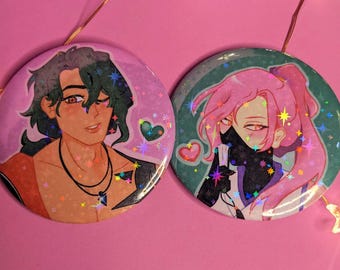 SK8 the Infinity Joe and Cherry Matchablossom 58mm Holo Badges