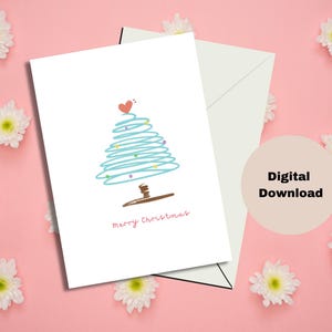 Printable Christmas Card | Festive Holiday Greeting | Christmas Card | Instant Download | Simple Christmas Card | 5 x 7 Card