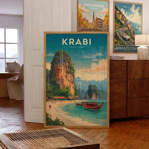 Krabi Thailand Digital Download - Printable Wall Art, Scenic Beach Views, Limestone Cliffs & Tropical Paradise, Instant Download, Thai Decor
