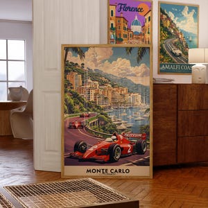 Monte Carlo Digital Print – French Riviera Wall Art, Monaco Travel Poster, Printable Coastal Decor