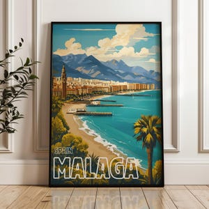 Malaga Digital Download,Spain Travel Photography Art | Malaga Beach Print | Instant Download Wall Art,Mediterranean Landscape,Coastal Decor