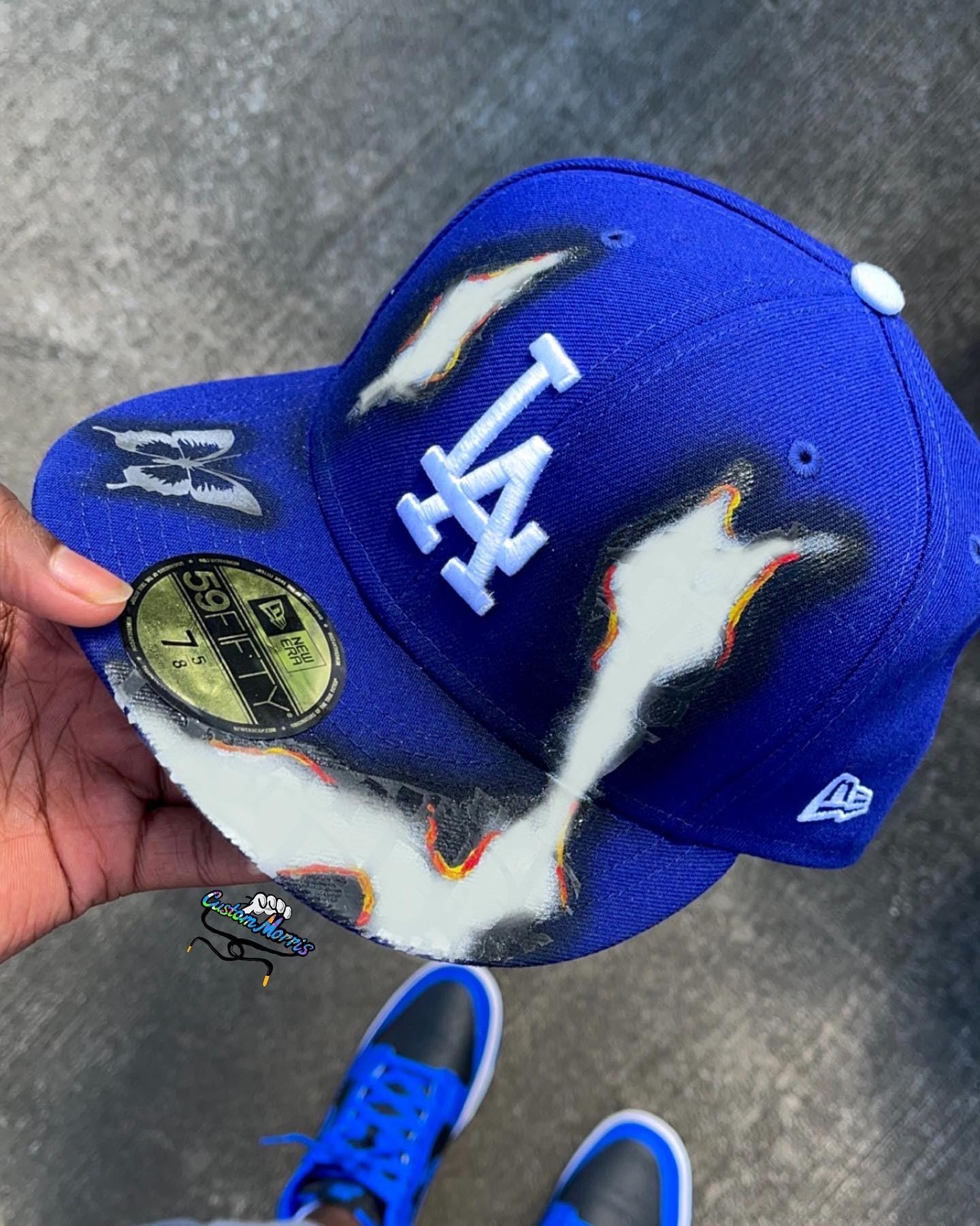 Custom LA Dodgers Fitted Burn Hat Etsy