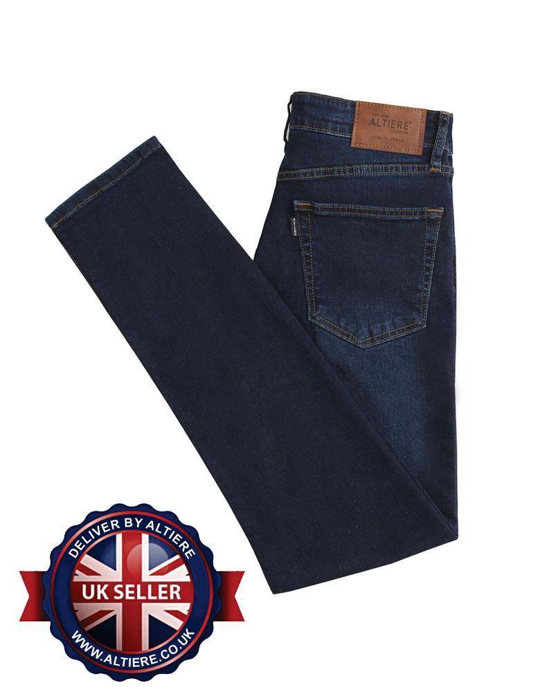Men's Denim Stretchable DarkBlue Faded Regular Slim Fit Jeans