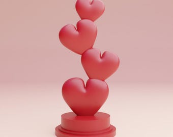 Herz Turm Dekoration aus dem Hause 3d als Geschenk zum Valentinstag
