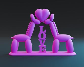 3D Printing STL File: Giraffe Love Decor Model