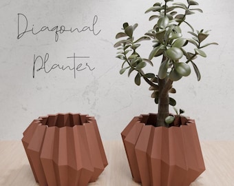 3d printing stl file of diagonal planter pot garden decoration for 3d printer