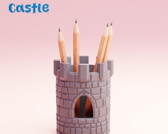 3D Printed Castle Pencil Holder STL File