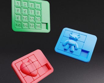 3D Printable Sliding Puzzle Collection: Brain Teaser STL Files (Digital Download