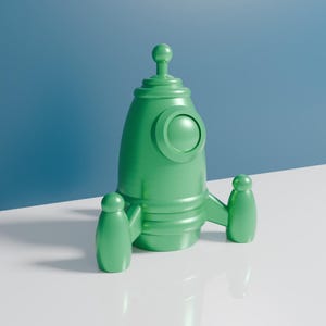 Rocket Spaceship STL File - 3D Printable Model for Sci-Fi Decor & Space Enthusiasts
