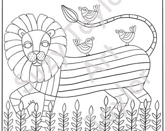 Lion printable coloring page