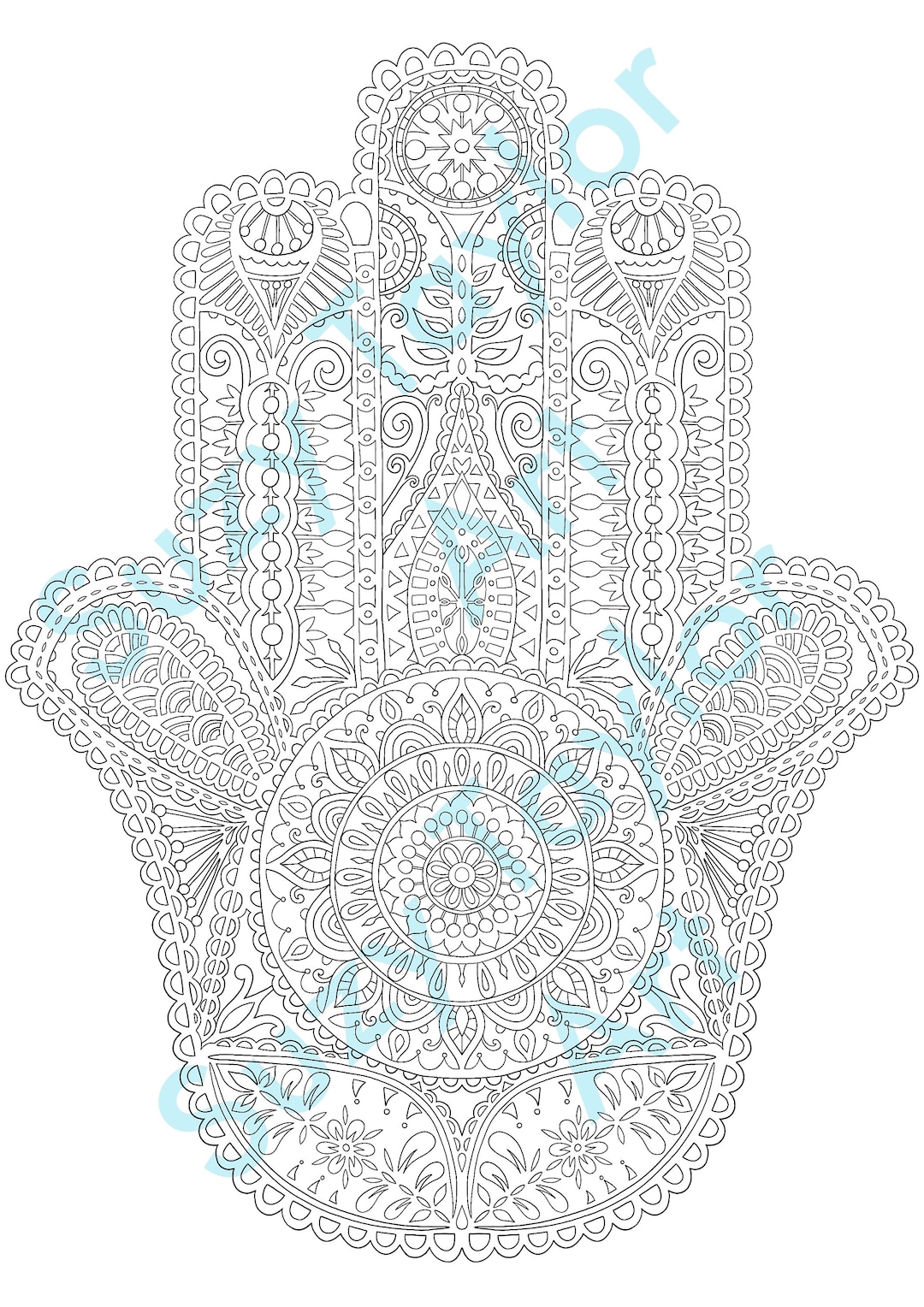 Hamsa Printable Coloring Page - Etsy UK