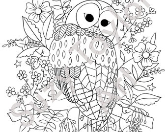 Shy Owl printable coloring page