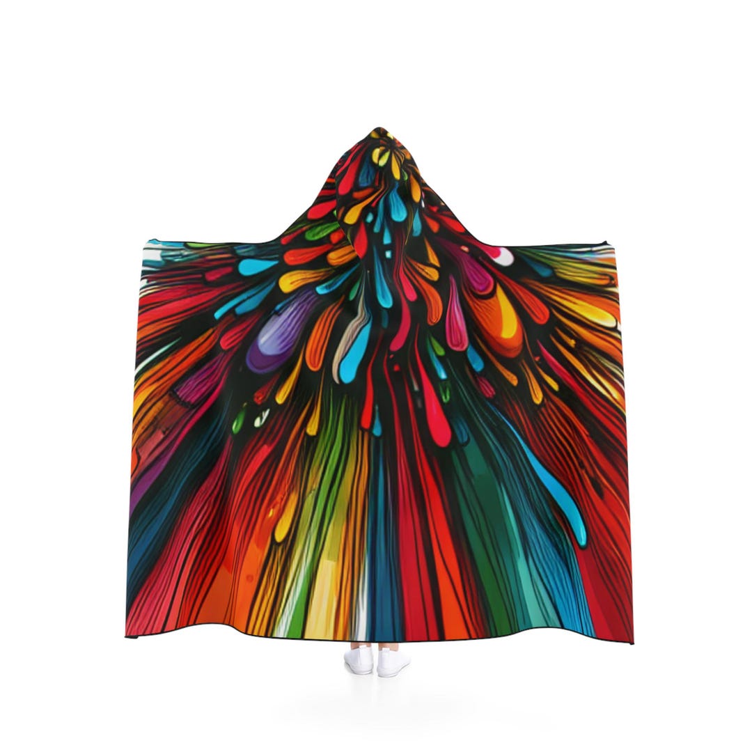 Funky Pattern Print Hooded Blanket