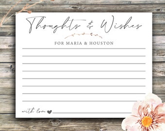 Message in a Bottle PRINTED Notes...Words of Wisdom for Bride and Groom, Shower Advice