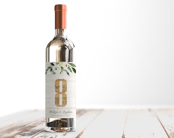 Table Number Wine Labels....Romantic music notes and roses