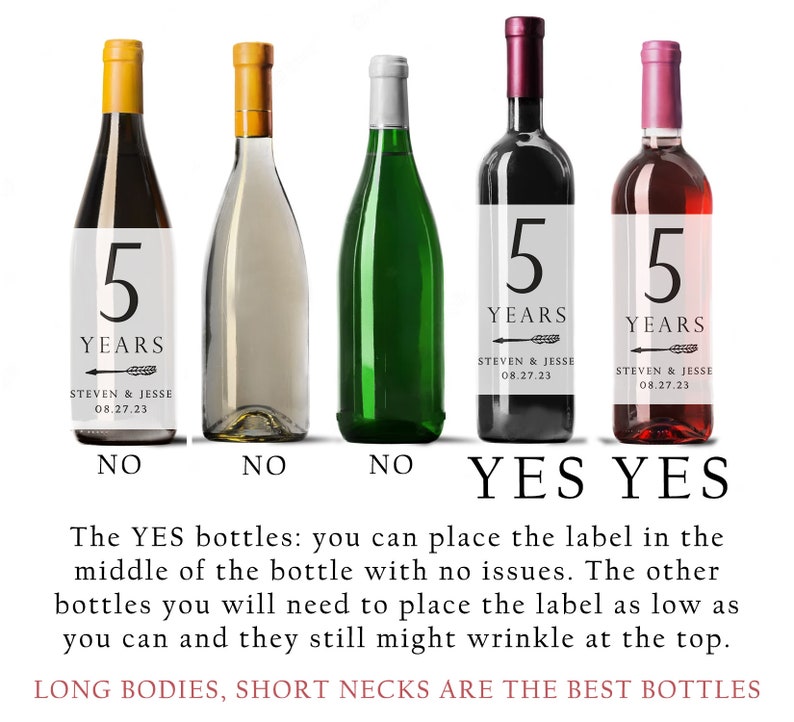 Guest Book Anniversary Wine Labels 4 labels, 1 instructional sign..choose your colors and numbers...Simple Greenery image 2